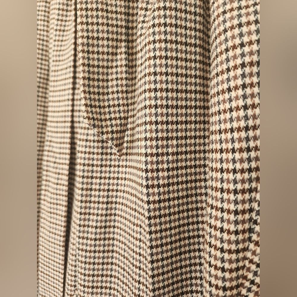 H&M Women's brown/cream plaid pants, Size 6, high waisted, cropped, belt, NWT - Picture 4 of 4